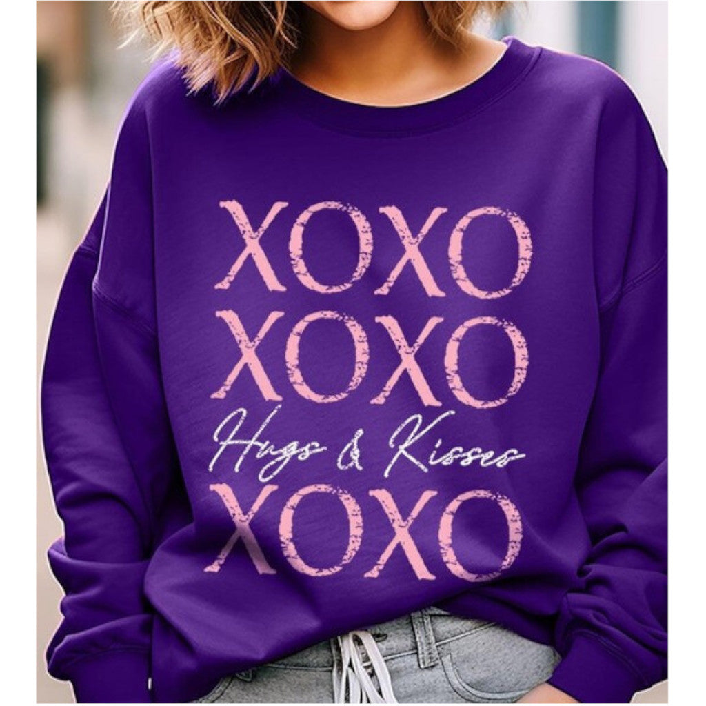 Purple XOXO Graphic Sweatshirt