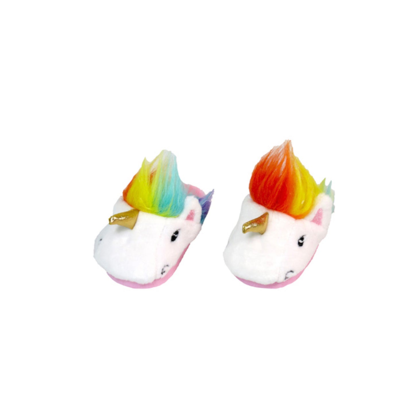 Rainbow Unicorn Slippers for 18-inch dolls Front View