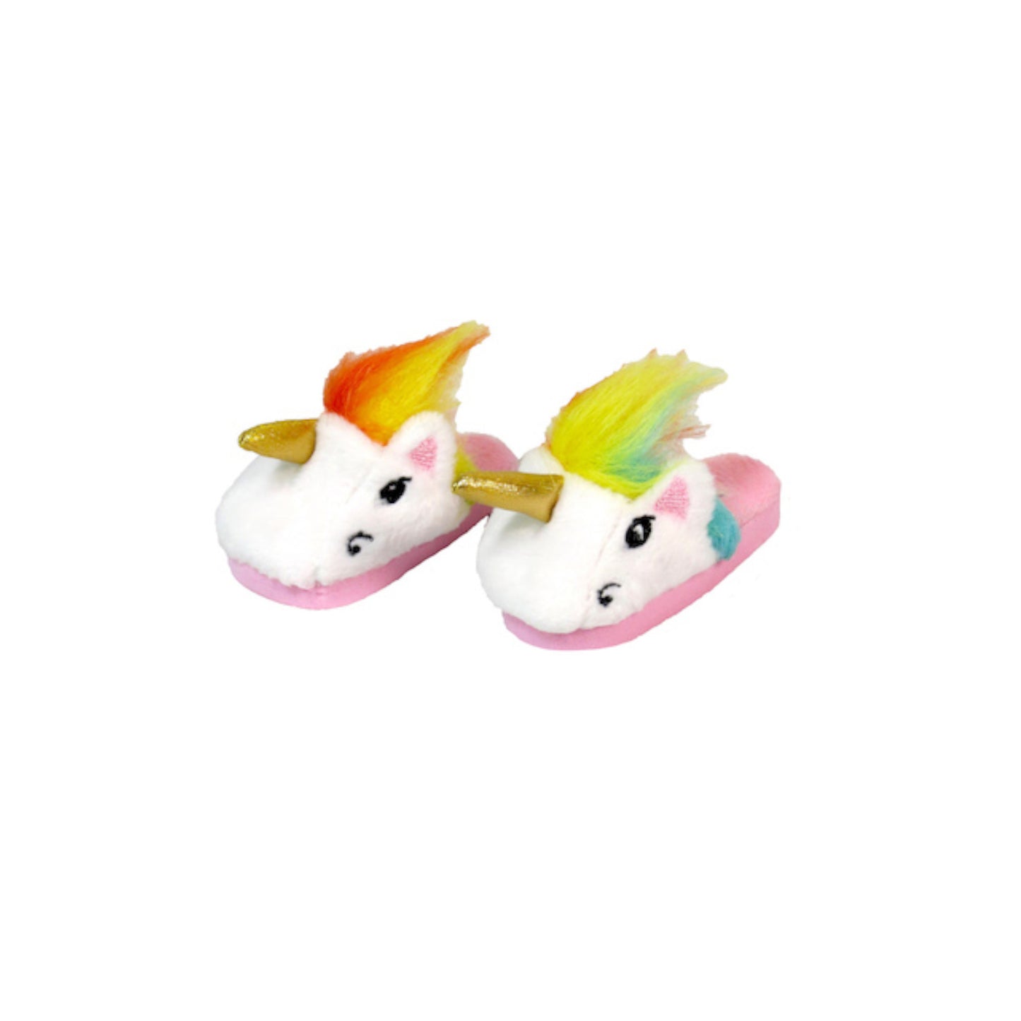 Rainbow Unicorn Slippers for 18-inch dolls Side View