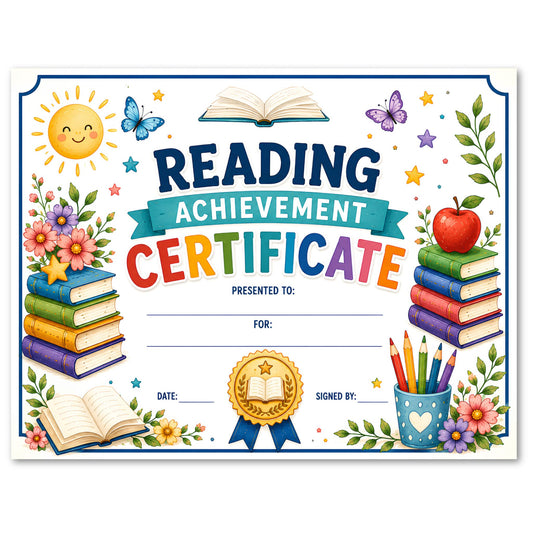 Reading Achievement Certificate Printable