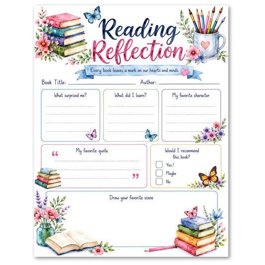 Reading Reflection Worksheet Printable