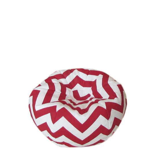 Red Chevron Doll Bean Bag Chair for 18-inch dolls without doll