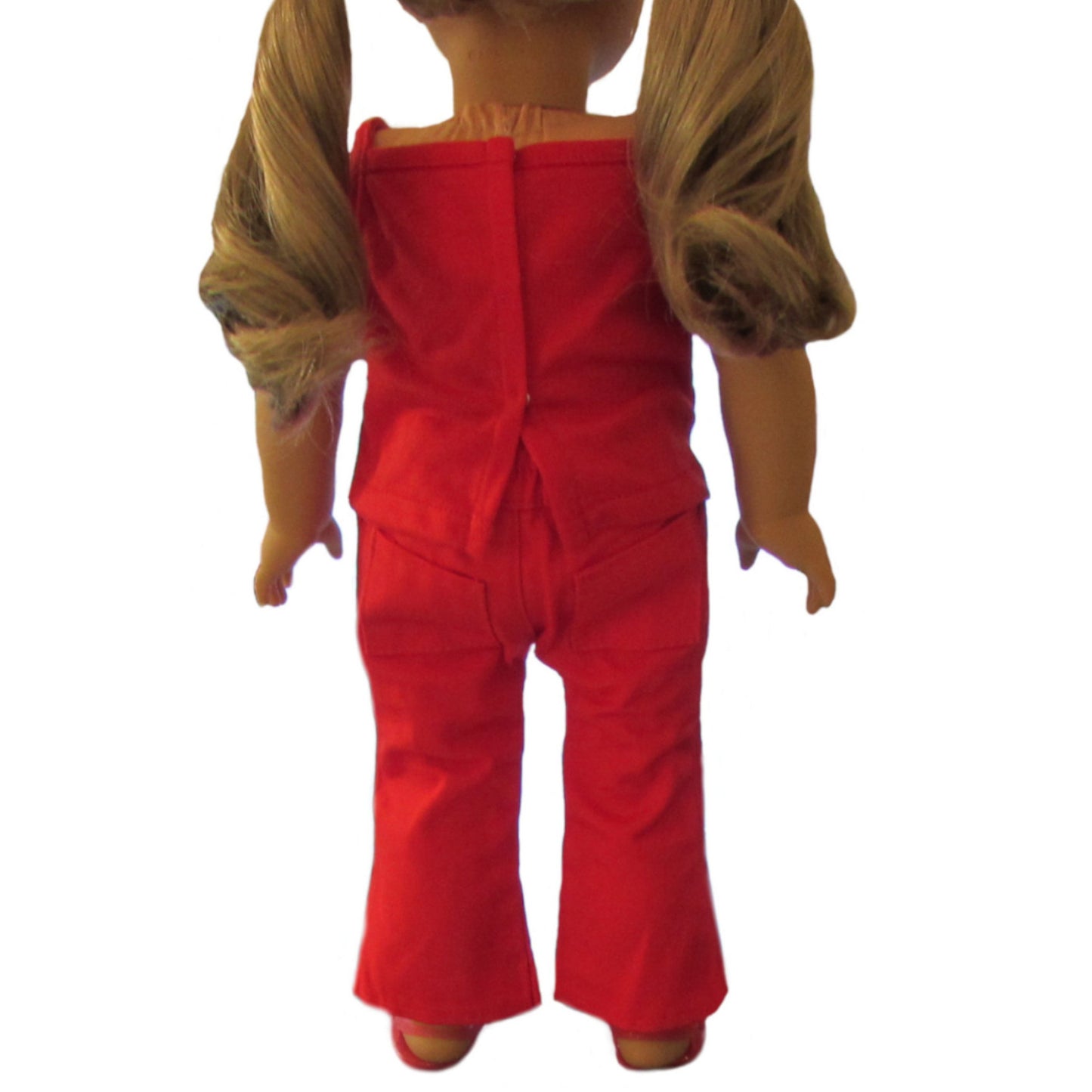 Red Doll Tank Top and Pants Outfit for 18-inch dolls  with Doll Back view