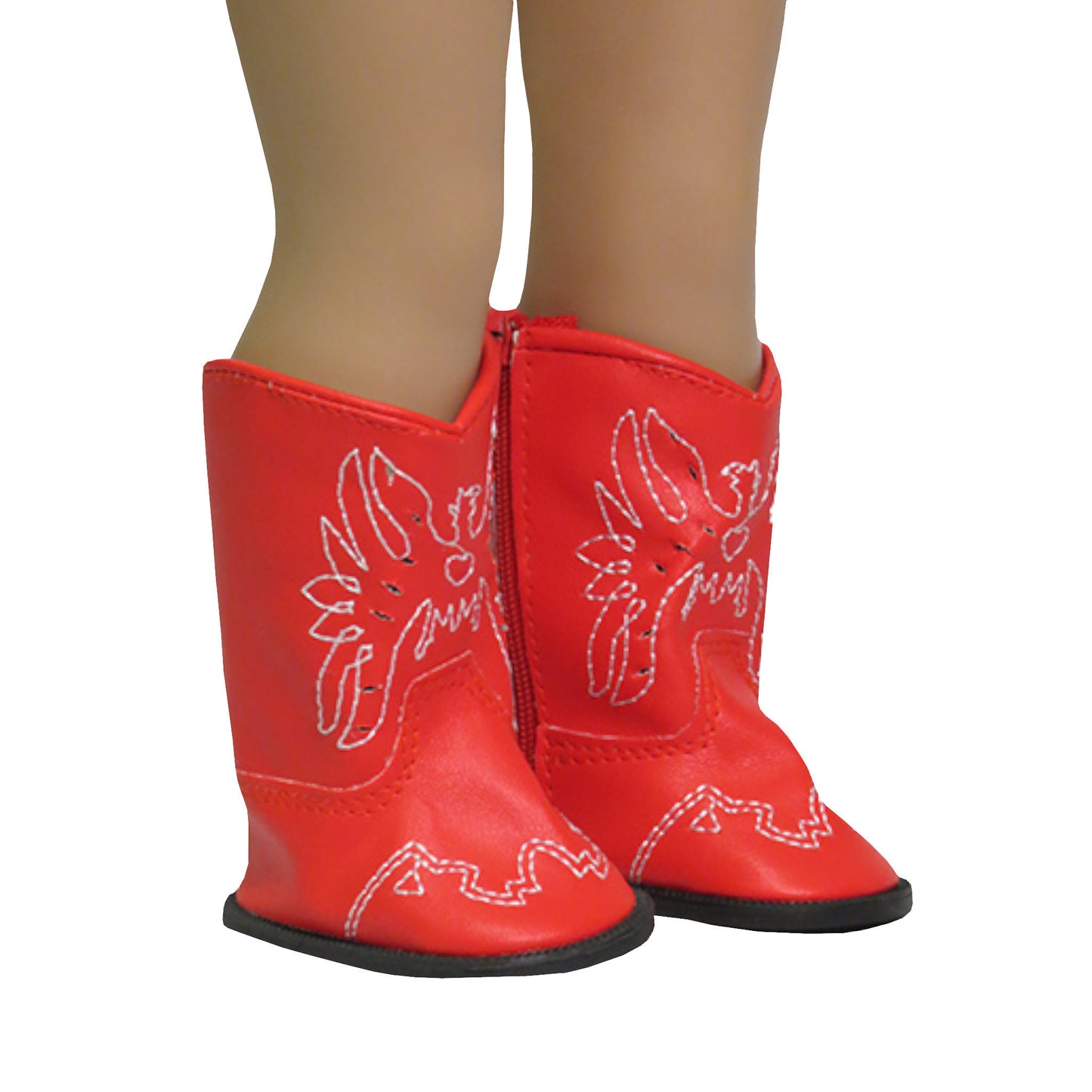 Red Eagle Cowboy Boots for 18-inch dolls with doll