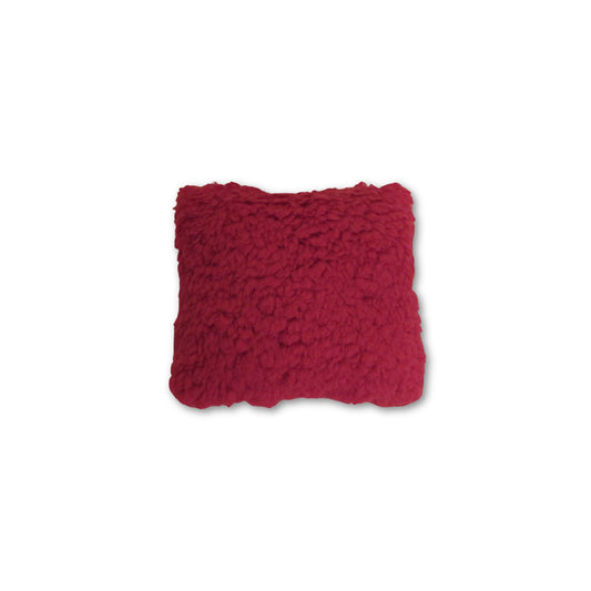 Red textured pillow on a white background