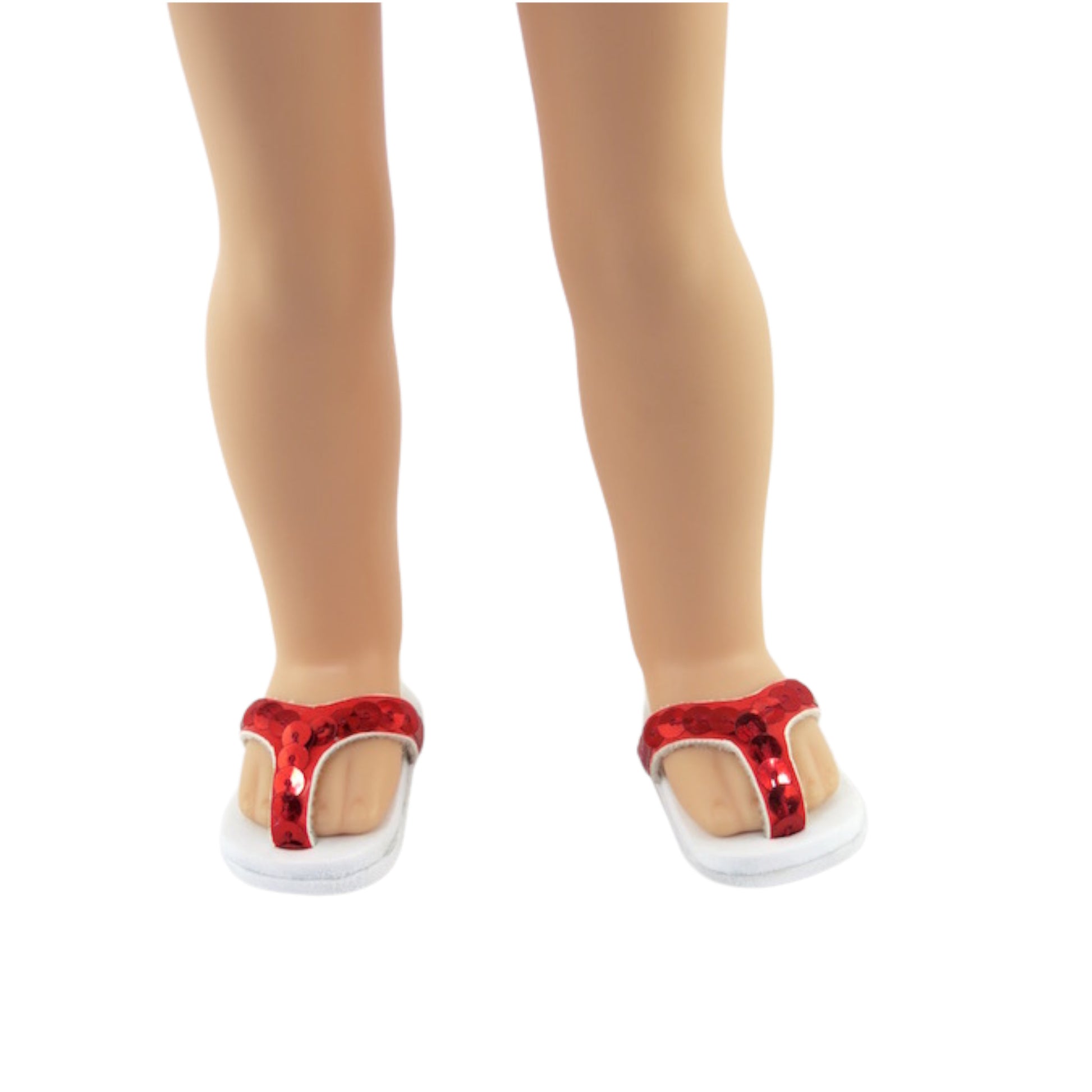 Red Flip Flops for 14 1/2-inch dolls with doll