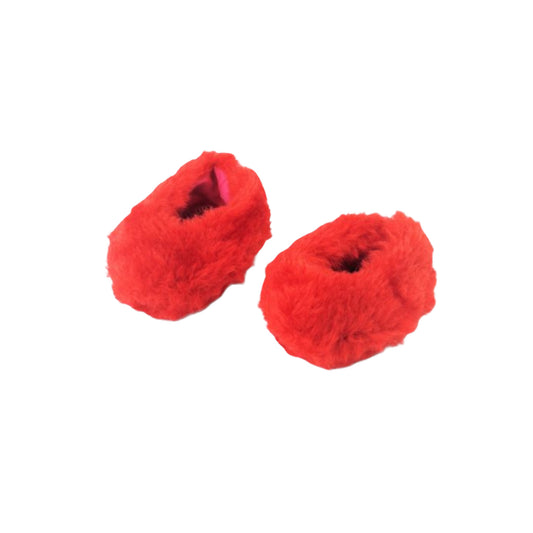 Red Fuzzy Slippers for 14 1/2-inch dolls