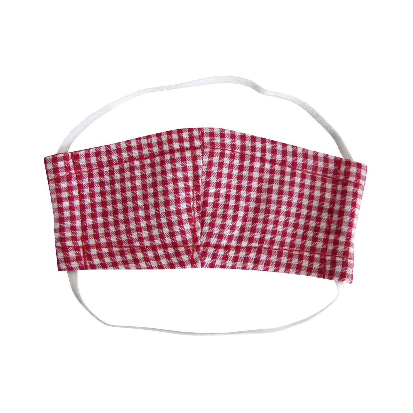 Red Gingham Print Doll Face Mask for 18-inch dolls Flat