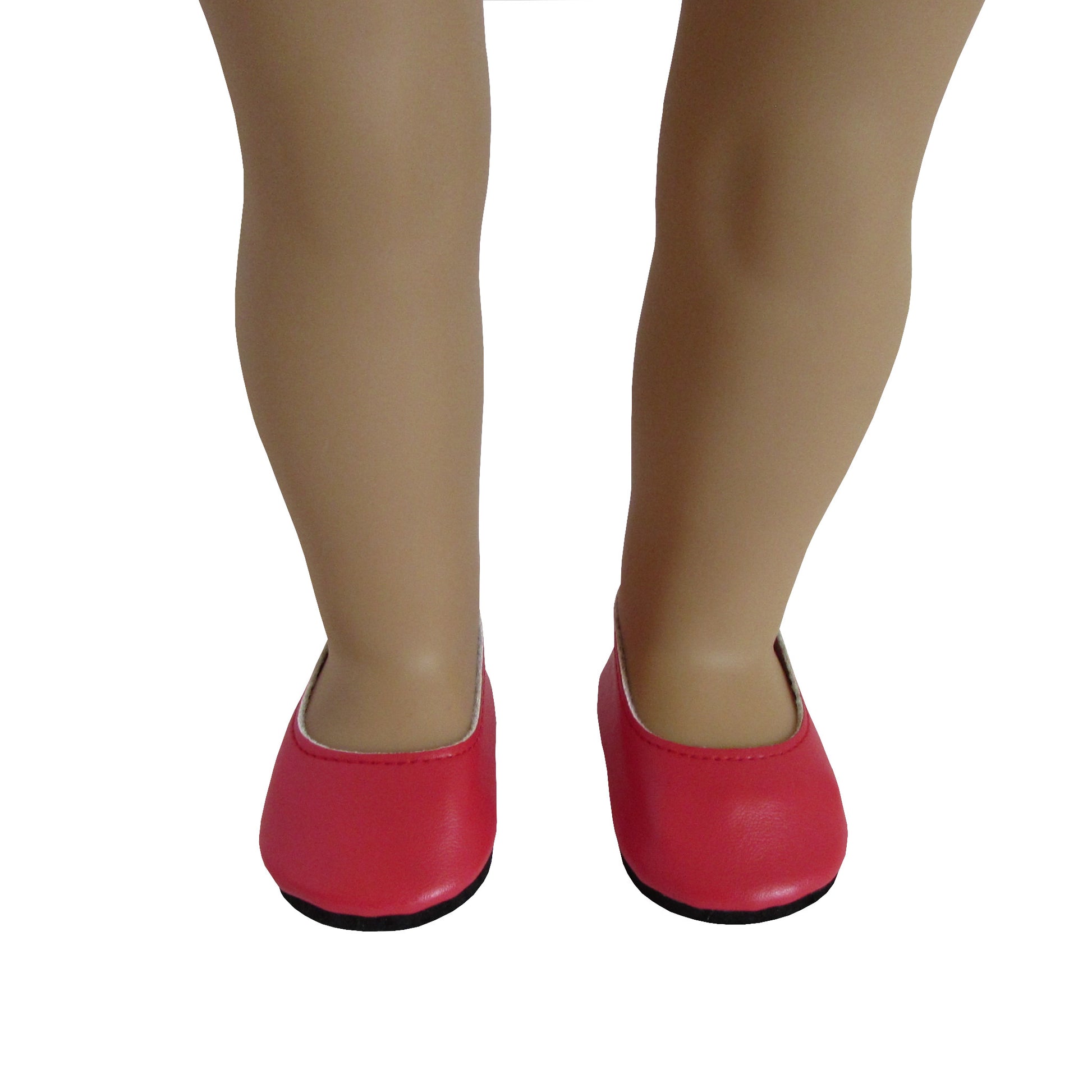 Red Slip-on Dress Shoes for 18-inch dolls with doll Front