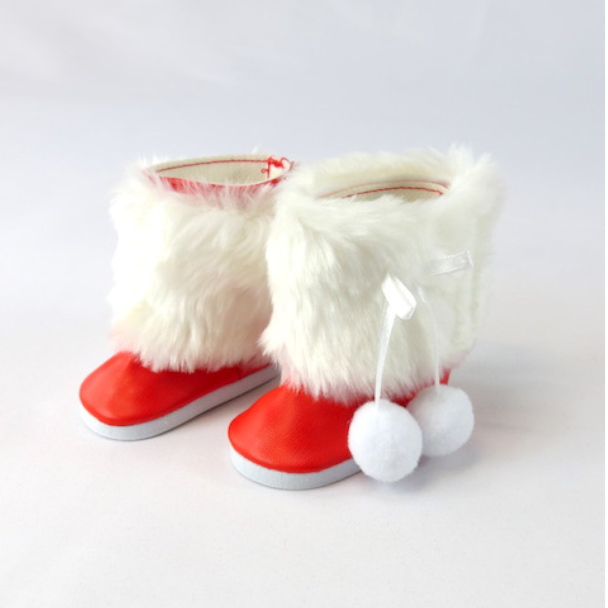 Red Snow Boots with Fur for 18 inch dolls