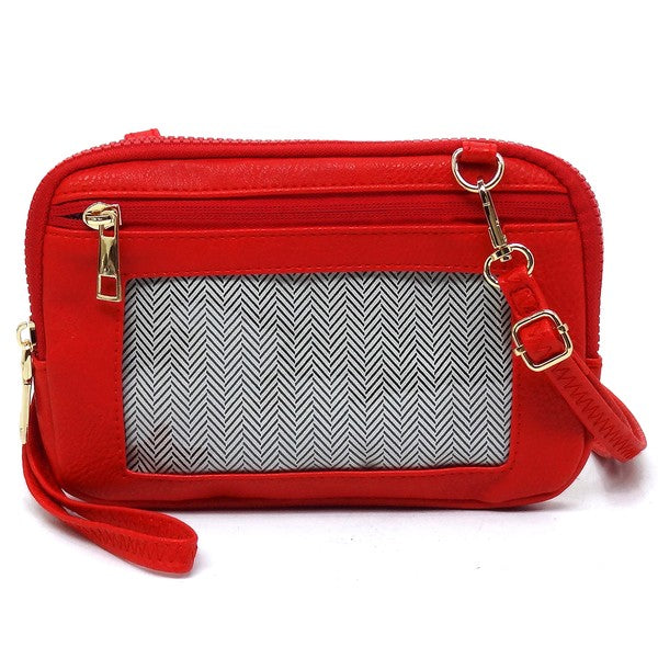 Red Fashion Cell Phone Crossbody Bag Clutch