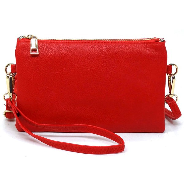 Red Fashion Crossbody Bag Clutch Wristlet Front view