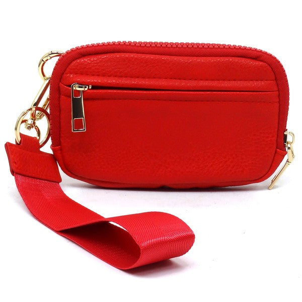 Red Fashion Pouch Wallet Wristlet Front view