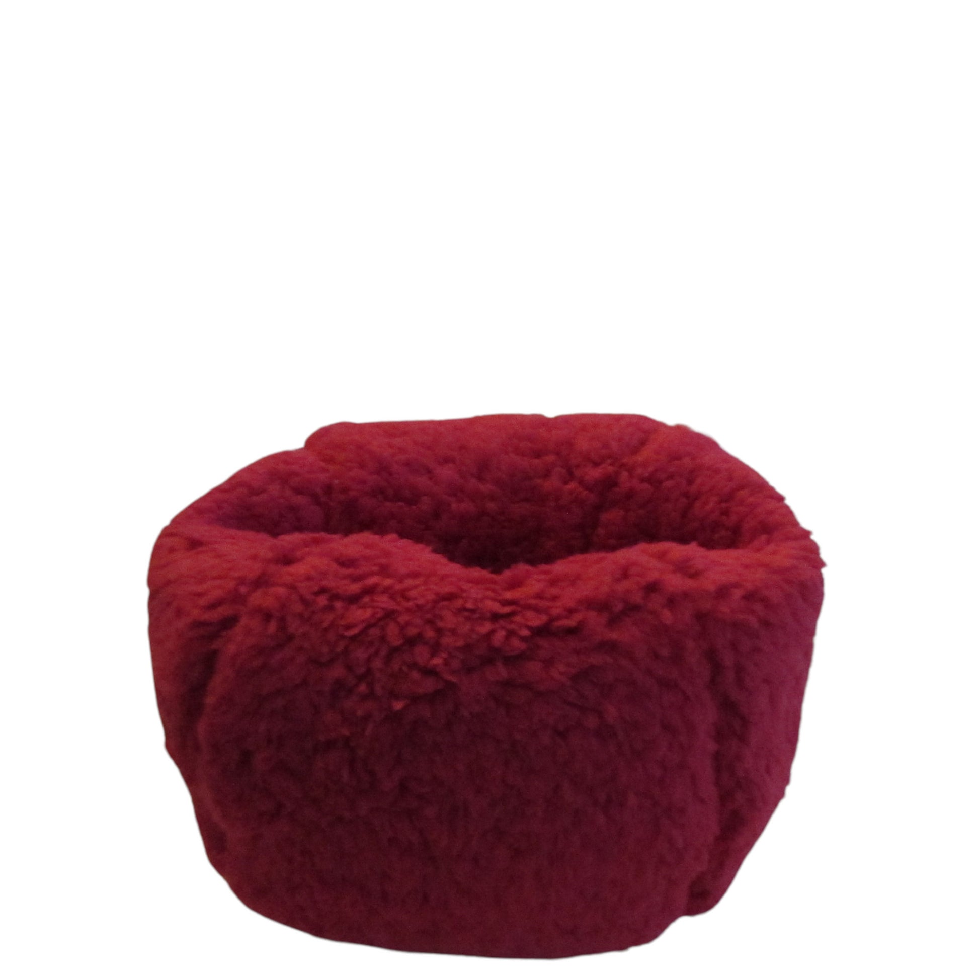 Red Faux Fur Sherpa Doll Bean Bag Chair for 14 1/2-inch dolls