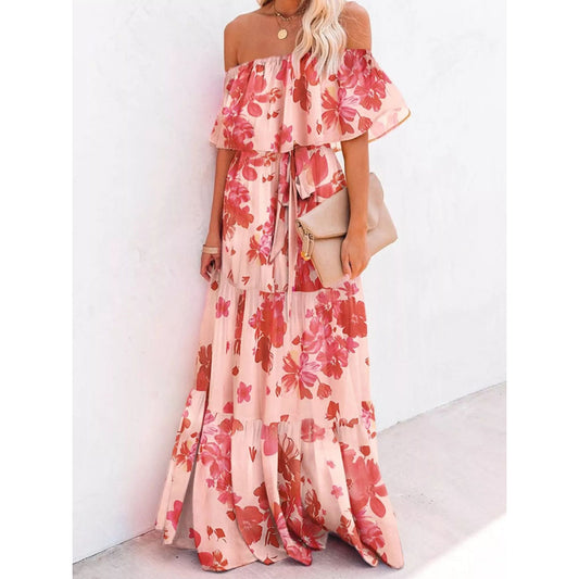 Full Size Off-Shoulder Tiered Maxi Dress Plus Size