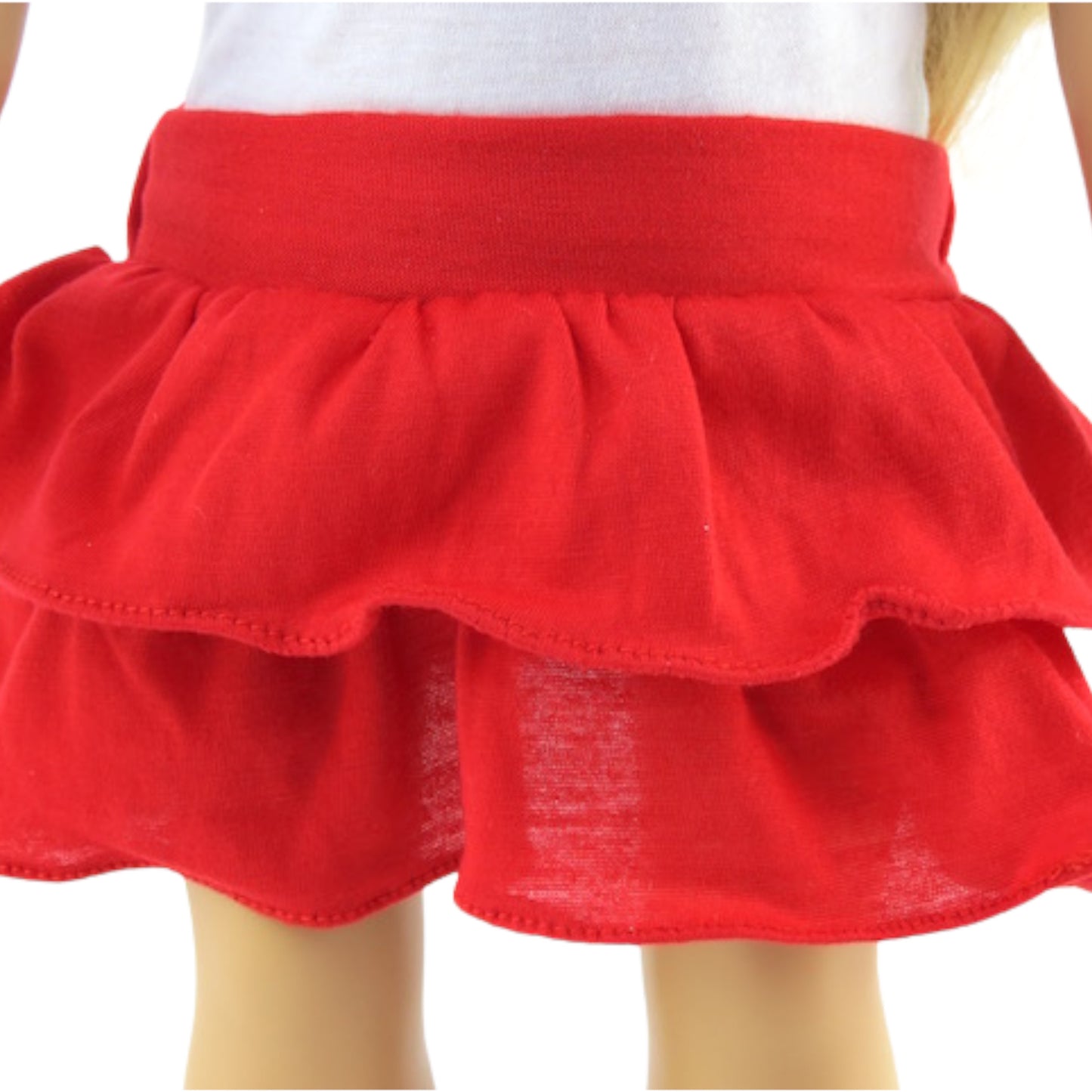 Red Layered Skirt for 18-inch dolls with doll Up Close