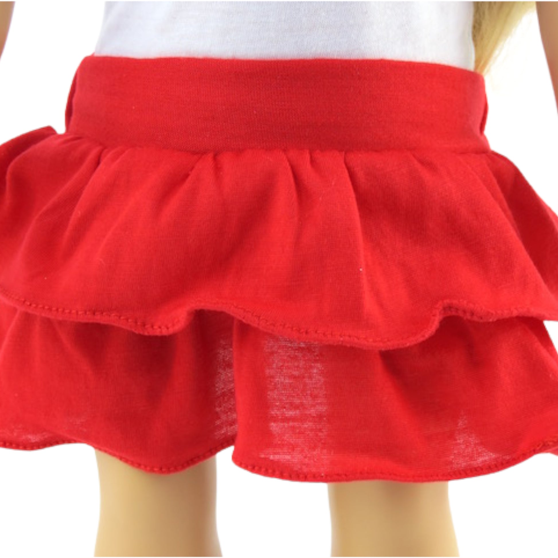 Red Layered Skirt for 18-inch dolls with doll Up Close