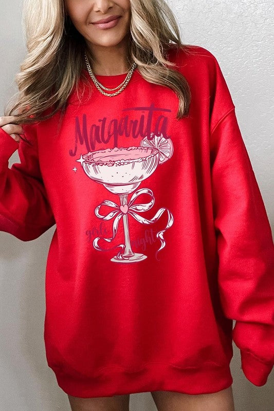 Red Margarita Girls Night Graphic Sweatshirt