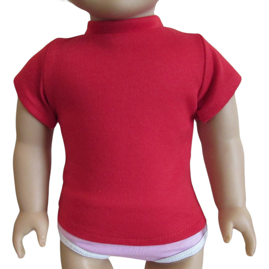 Red T-Shirt for 18-inch dolls with doll