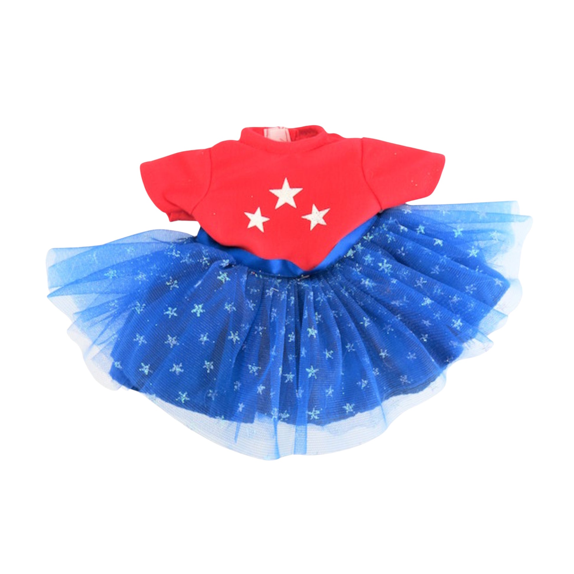 Red, White, and Blue Tutu Dress for 18 inch dolls with doll Flat