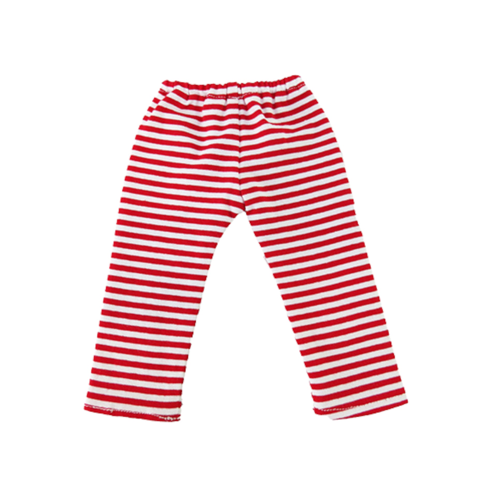 Red and White Striped Leggings for 18-inch dolls Flat