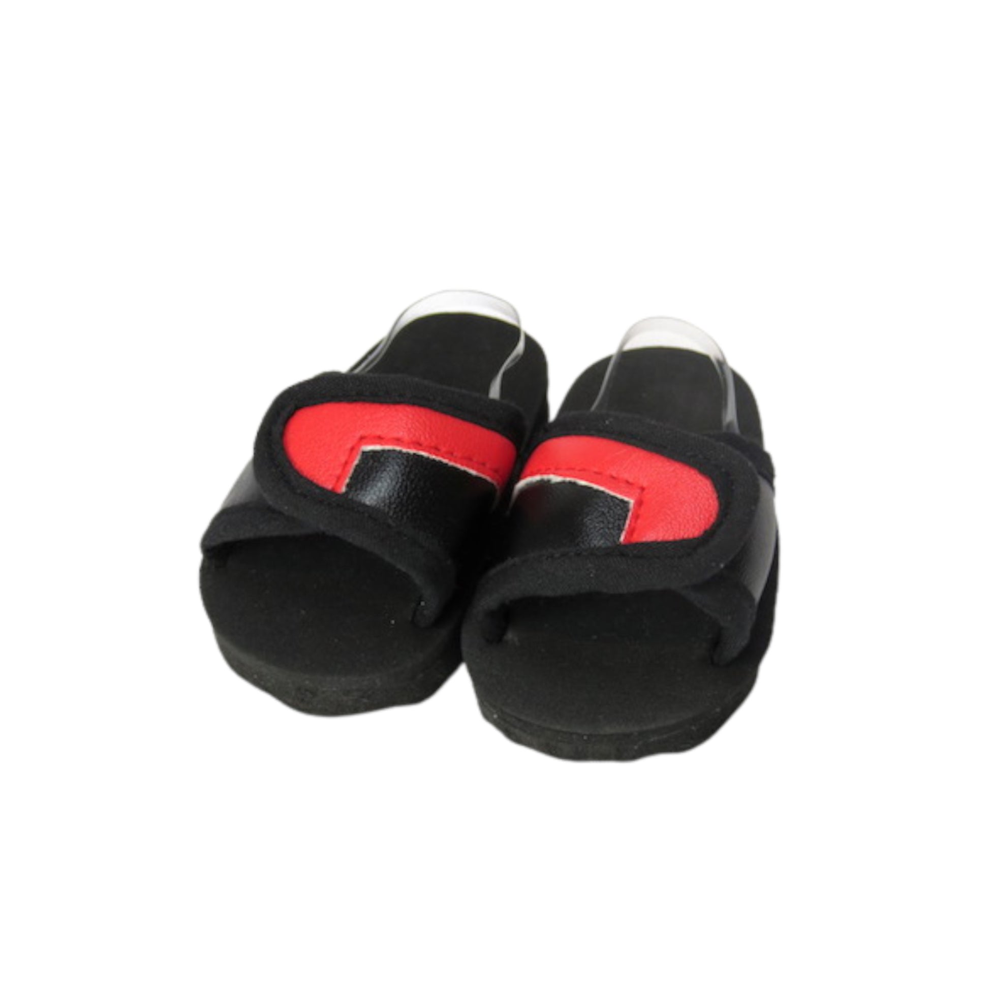 Red and Black Slide Sandals for 18-inch dolls