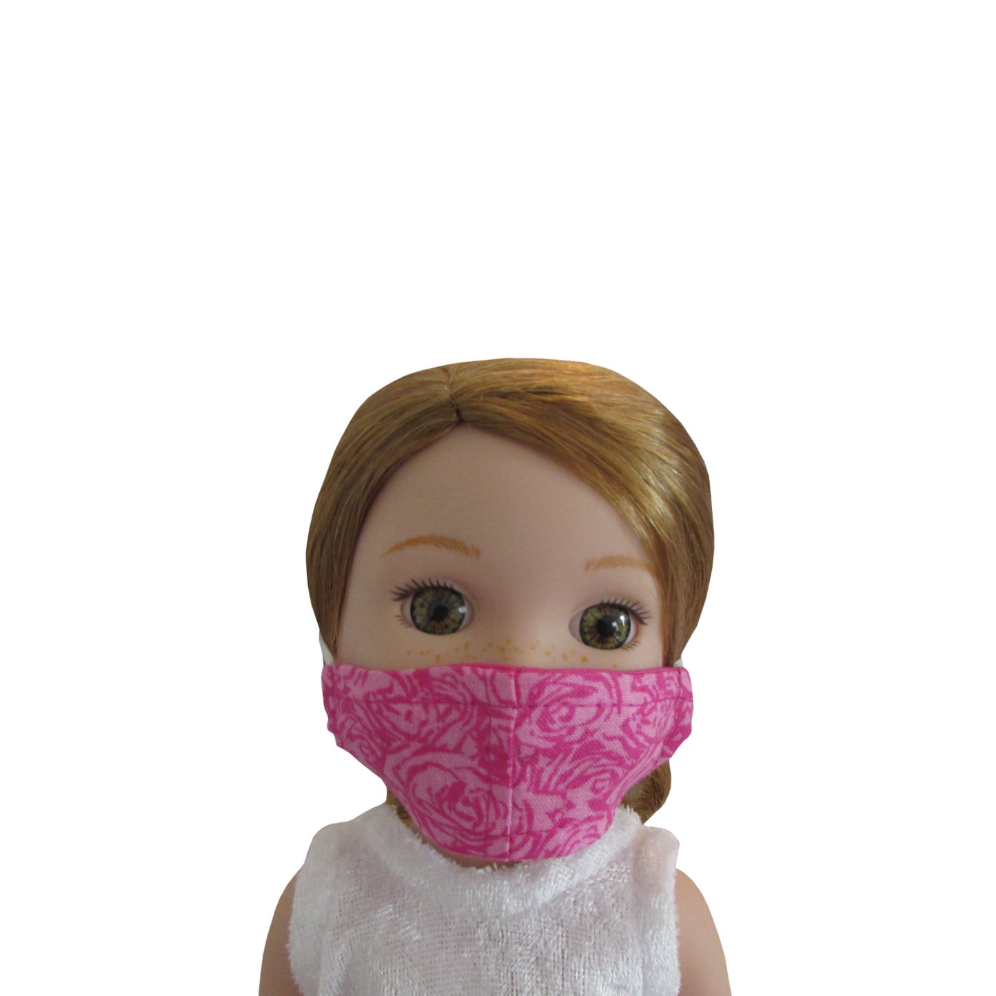 Rose Print Doll Face Mask for 14 1/2-inch dolls with Wellie Wishers doll Front