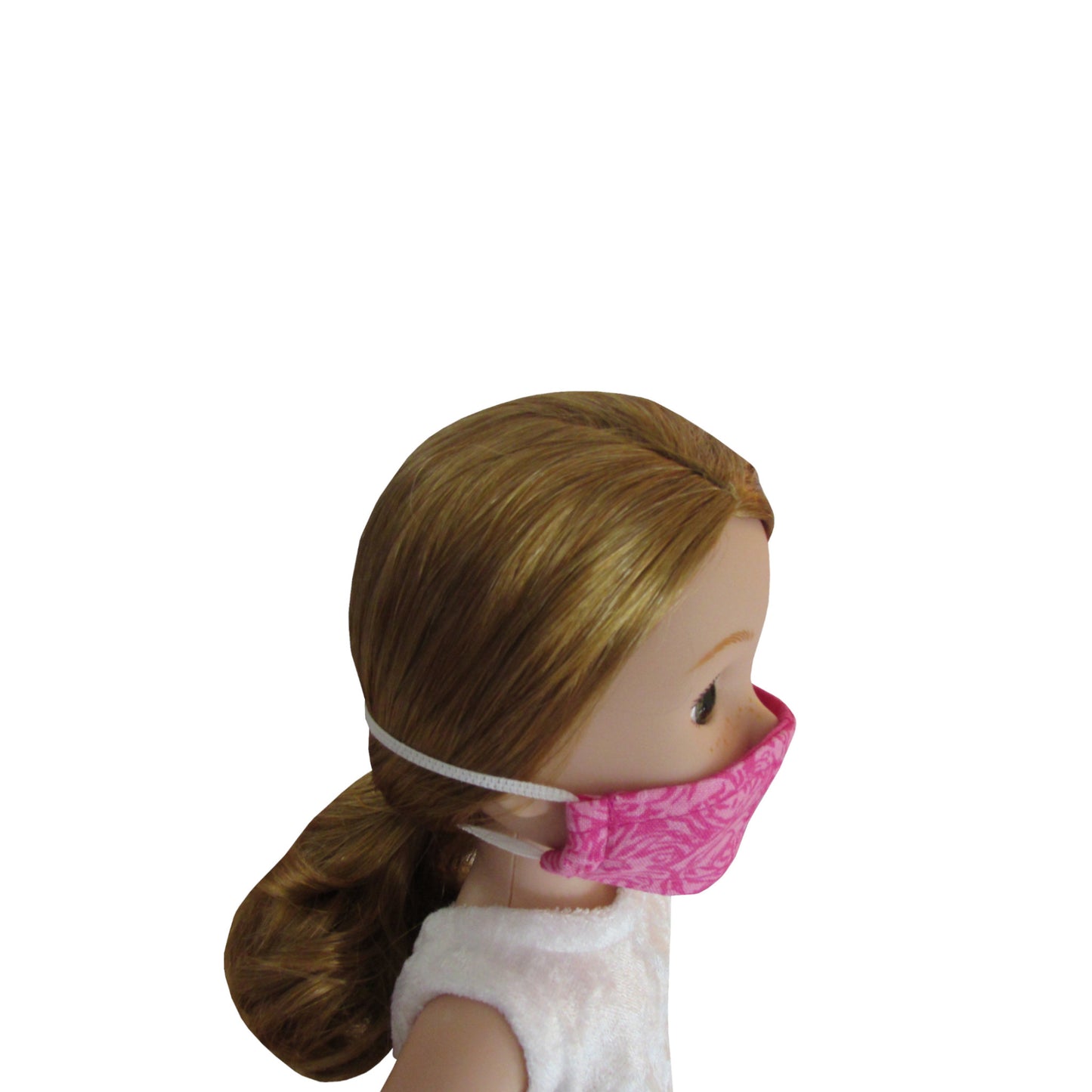 Rose Print Doll Face Mask for 14 1/2-inch dolls with Wellie Wishers doll Side