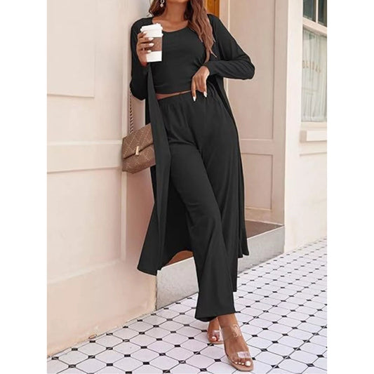 Round Neck Tank & Cardigan & Pants Set