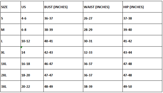 Ruched Waist Ruffled Sleeveless Dress Size Chart
