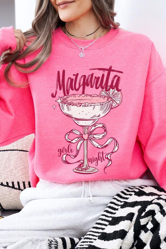 Safety Pink Margarita Girls Night Graphic Sweatshirt