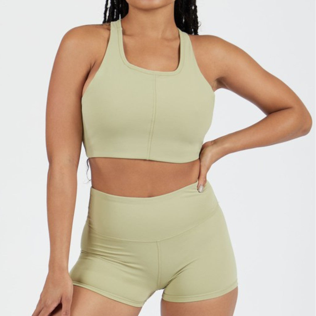 Sage Longline Training Bra Front view