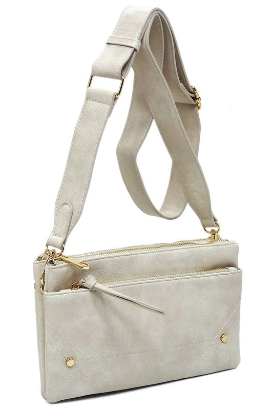 Sand Fashion Crossbody Bag Bent Strap