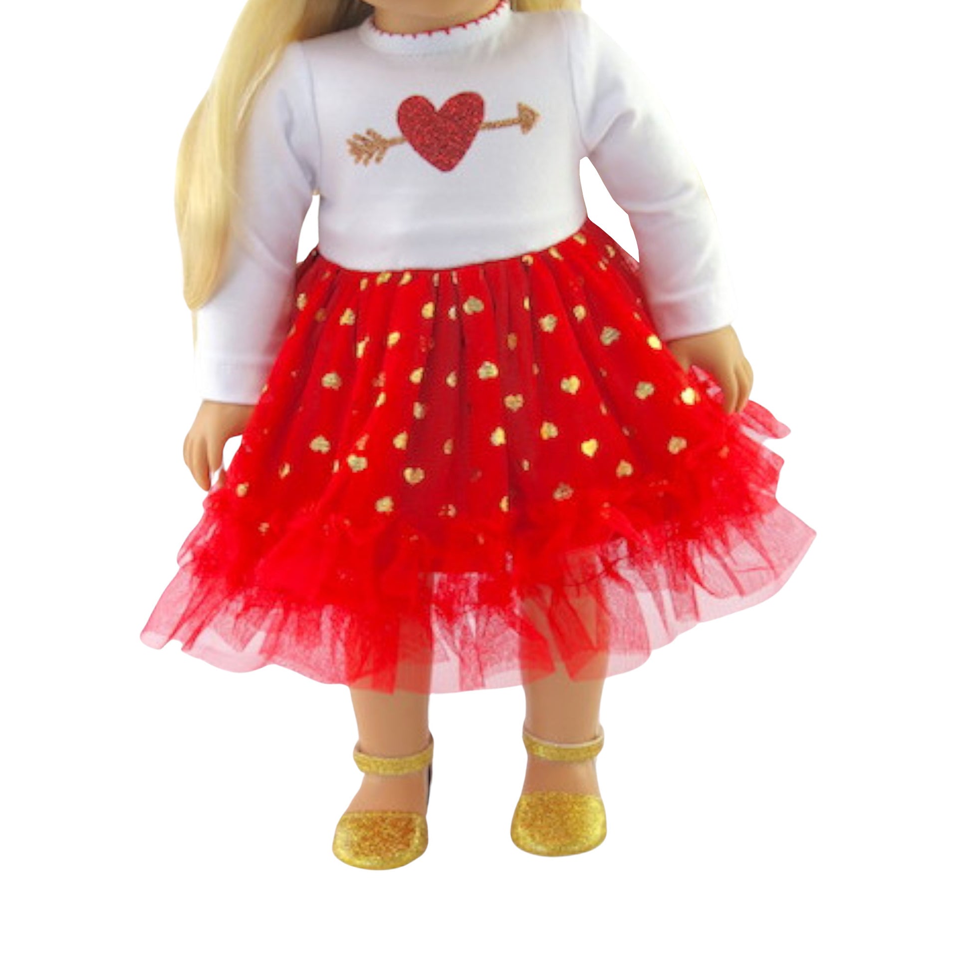 Shot by Cupid Dress for 18-inch dolls with doll 