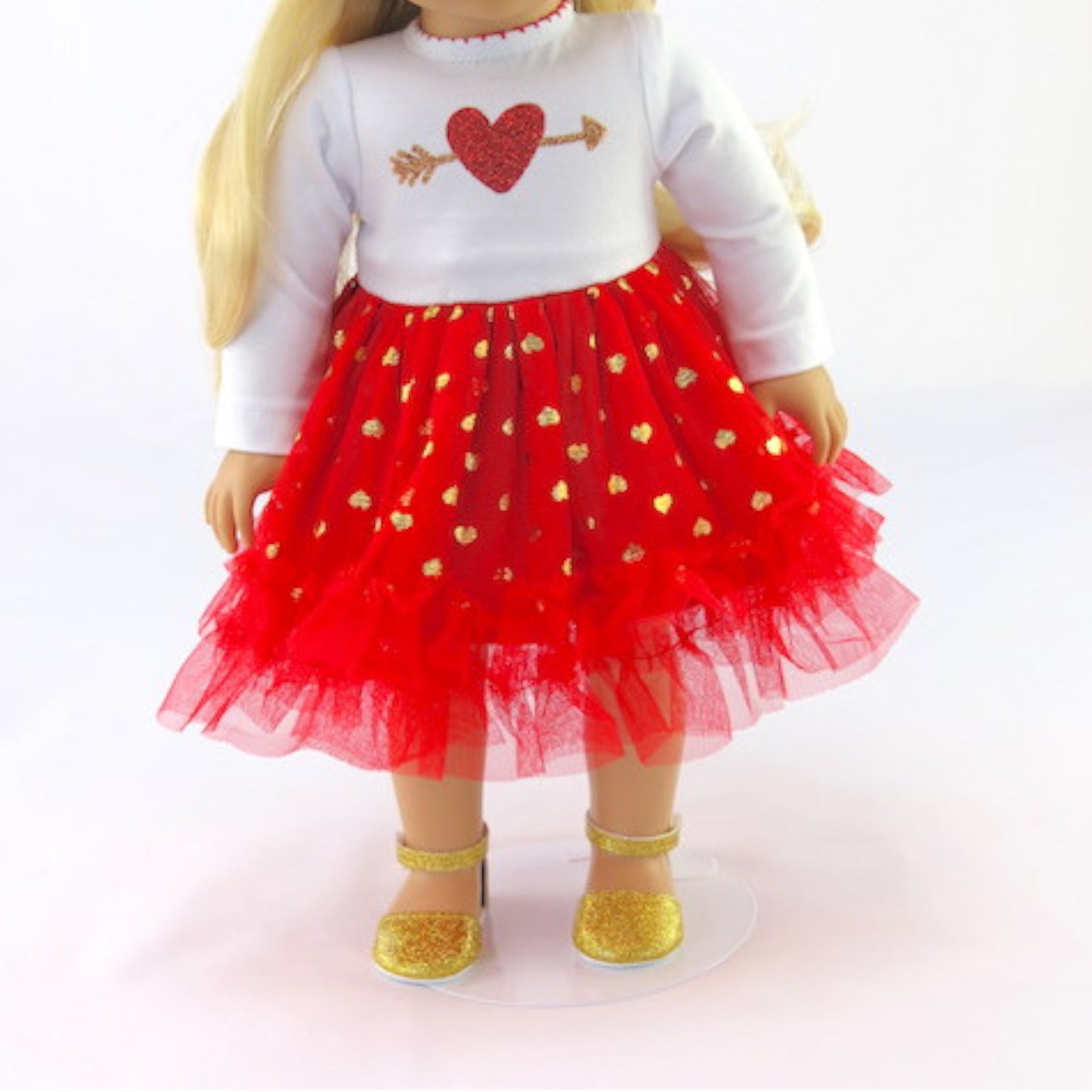 Shot by Cupid Dress for 18-inch dolls with doll