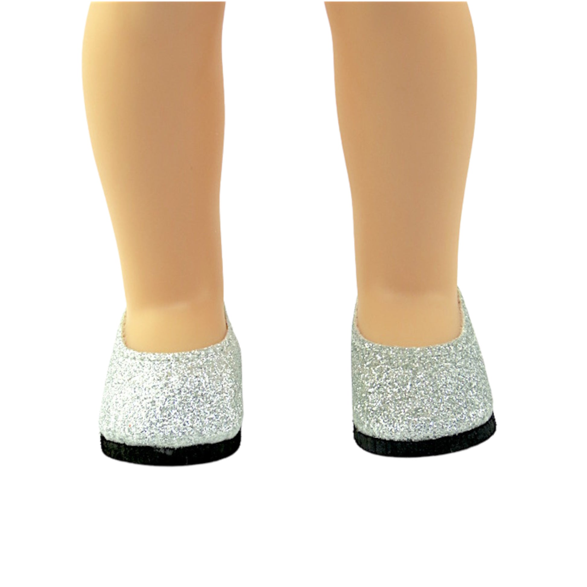 Silver Gliatter Slip-On Shoes for 14 1/2-inch dolls with doll