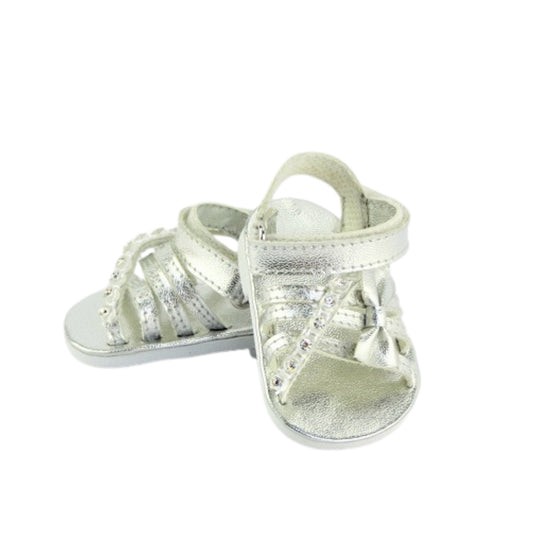 Silver Metallic Sandals for 18-inch dolls