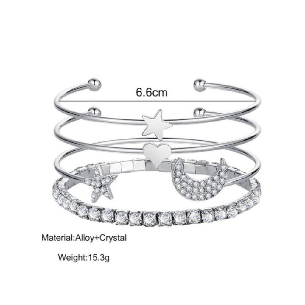 Silver Stacked Bracelet measurement