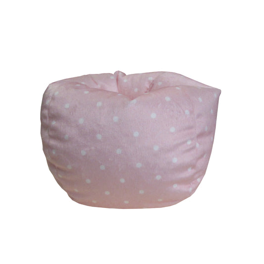 Small Dots on Pink Minky Fleece Doll Bean Bag Chair for 14 1/2-inch dolls