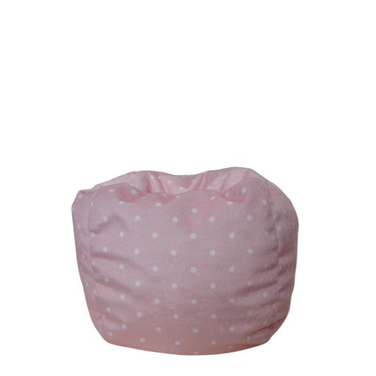 Small Dots on Pink Minky Fleece Doll Bean Bag Chair for 18-inch dolls