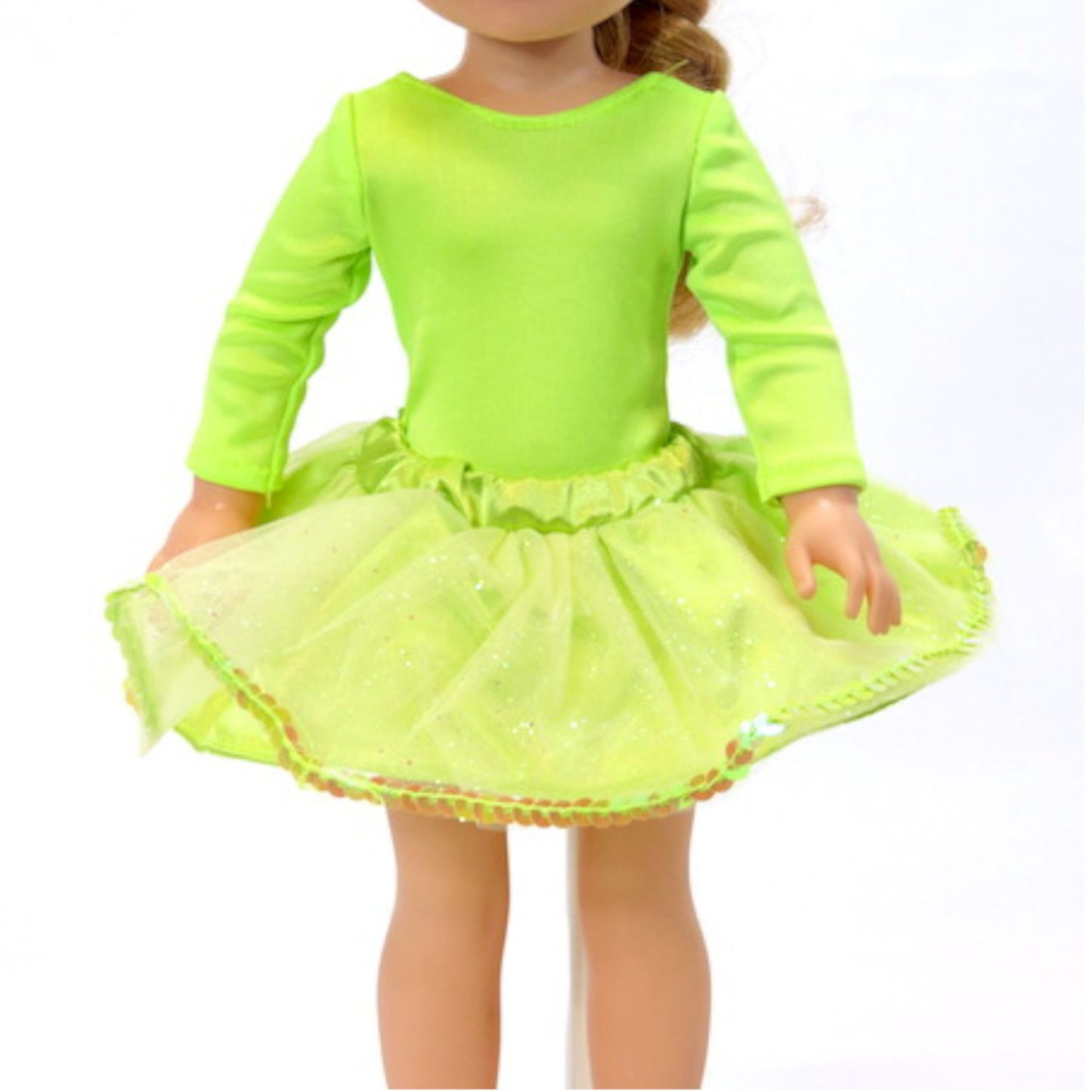 Sparkling Lime Green Dance Outfit with Shoes for 14 1/2-inch dolls with doll
