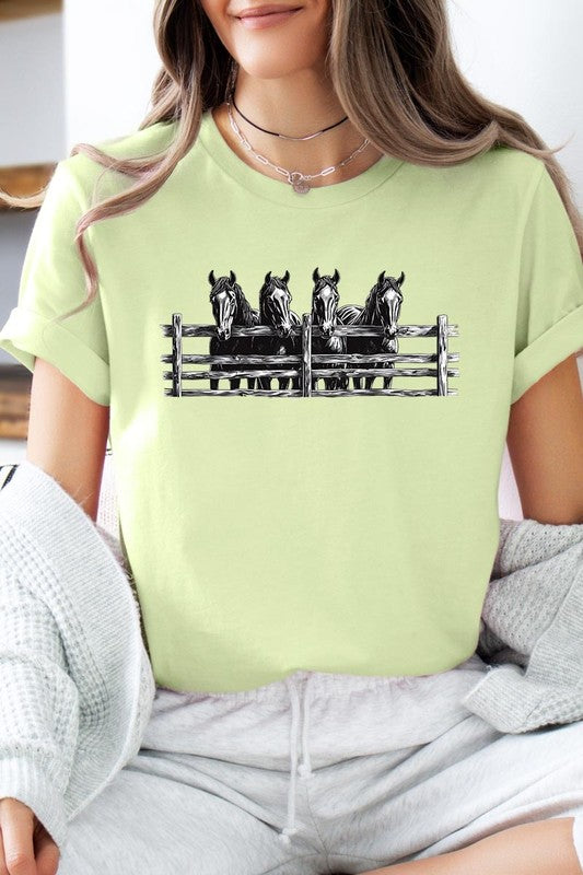 Spring Green Horse Western Graphic Tee