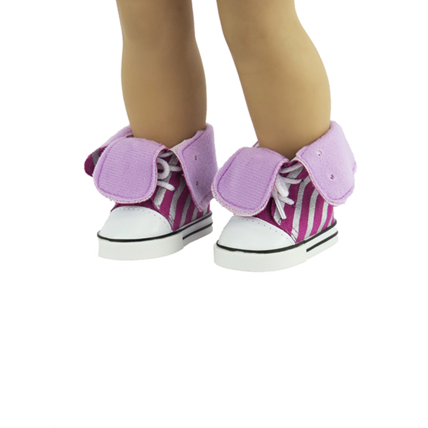 Striped High Top Sneakers for 18-inch dolls with Doll