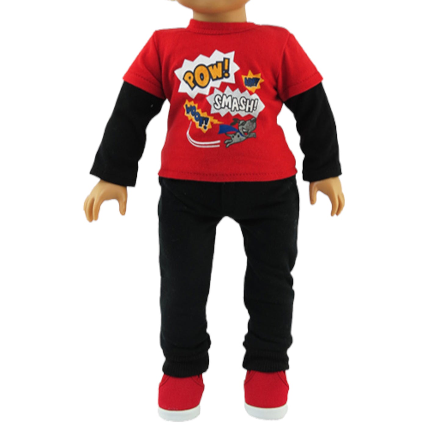 Super Pup Shirt for 18-inch dolls with doll