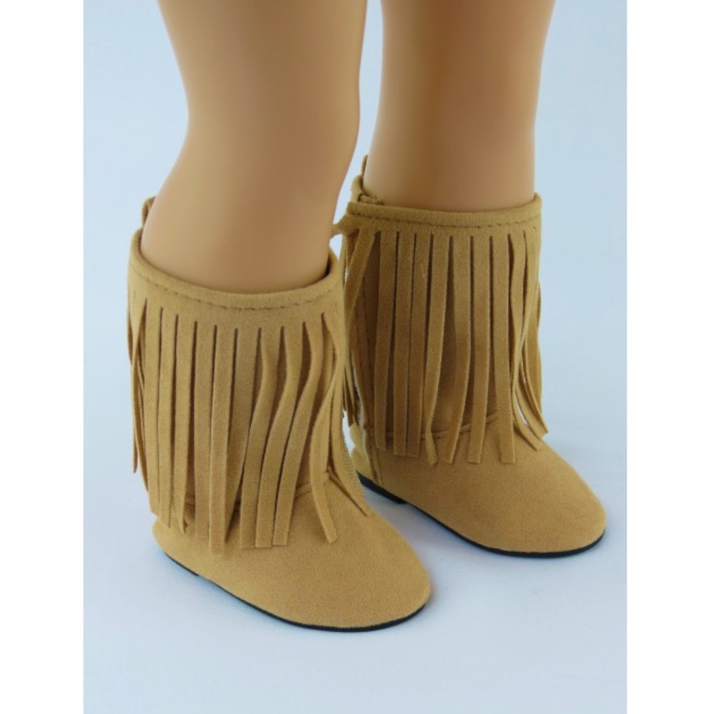 Tan Fringe Boots for 18-inch dolls with Doll