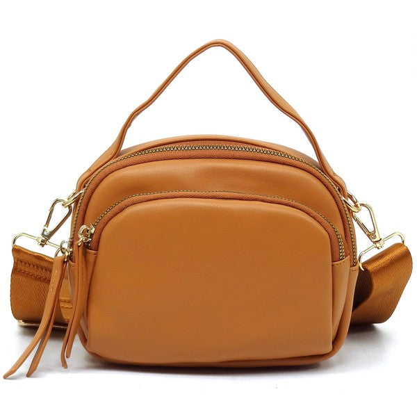 Tan Fashion Top Handle Crossbody Bag