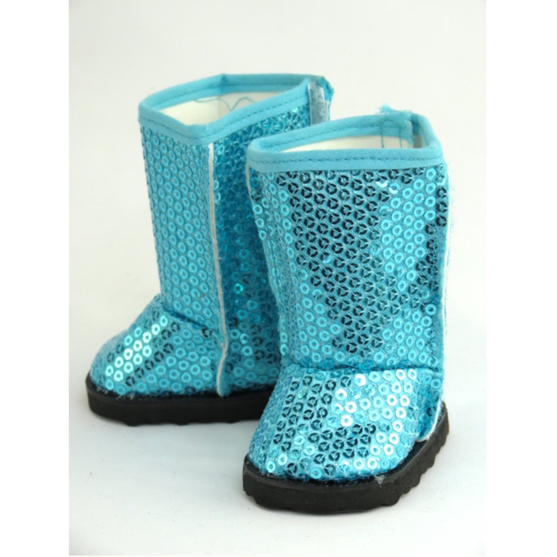 Teal Sequin Boots for 18-inch dolls