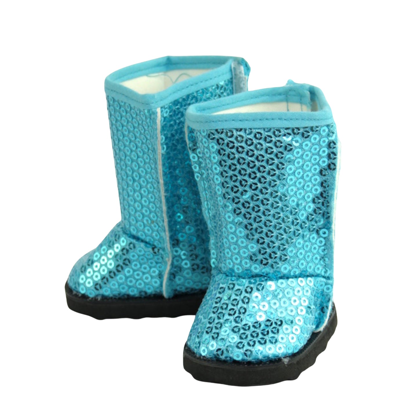 Teal Sequin Boots for 18-inch dolls 