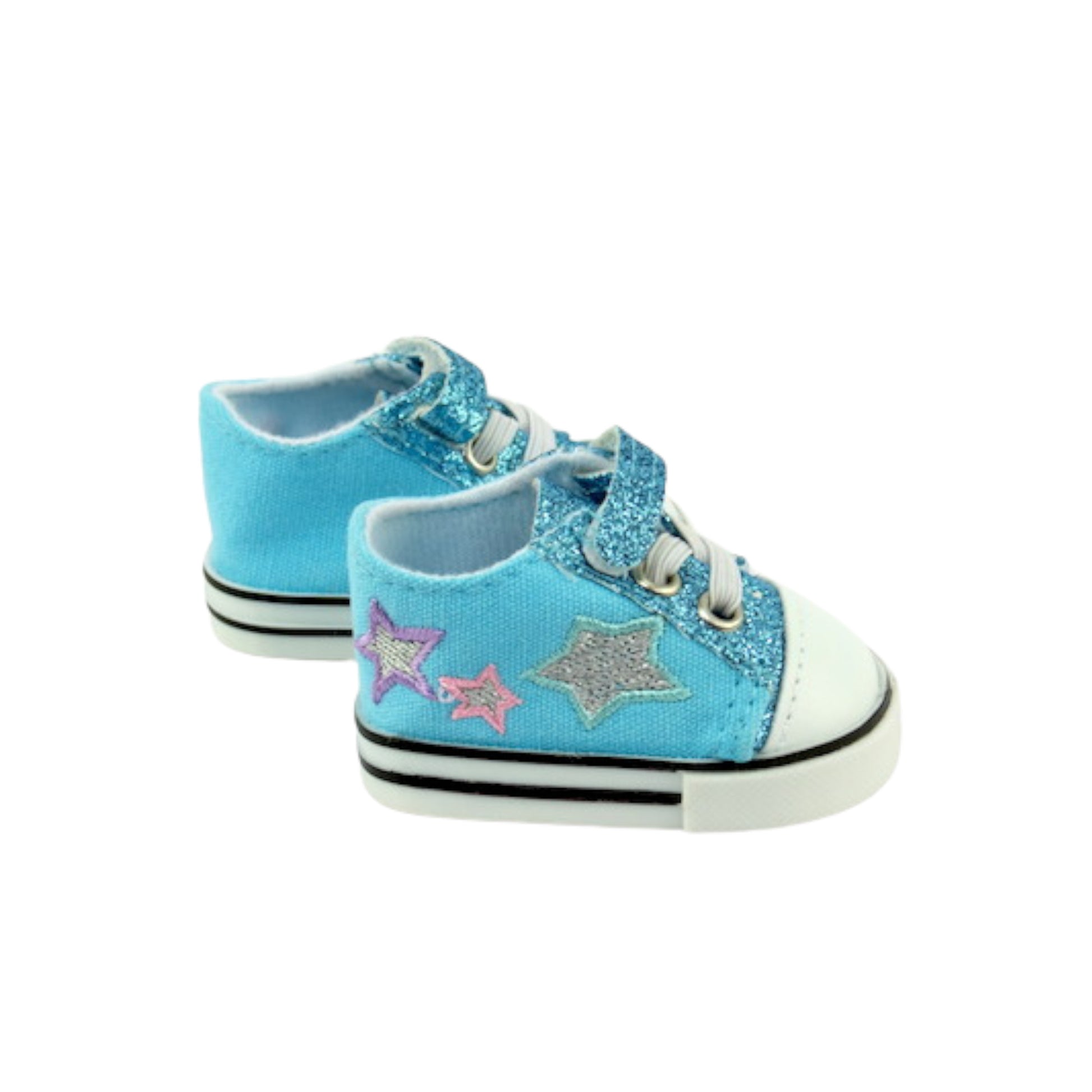 Teal Super Star Sneakers for 18-inch dolls