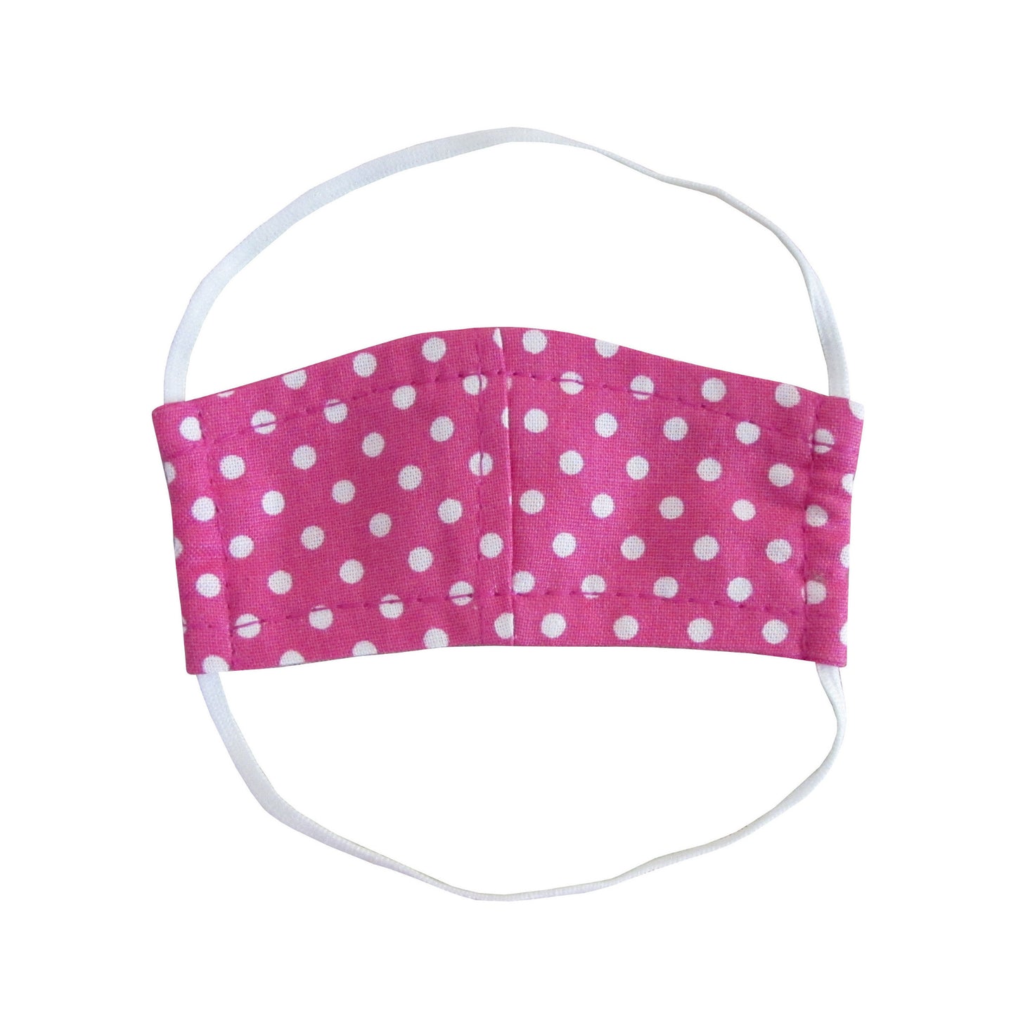 Tiny White Dots on Pink Print Doll Face Mask for 18-inch dolls Flat